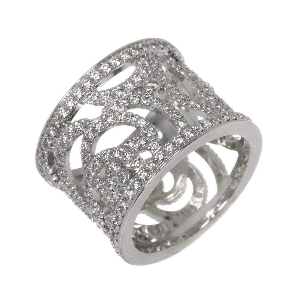 Chanel Camellia Ring #48, Diamond, 18K White Gold (750)